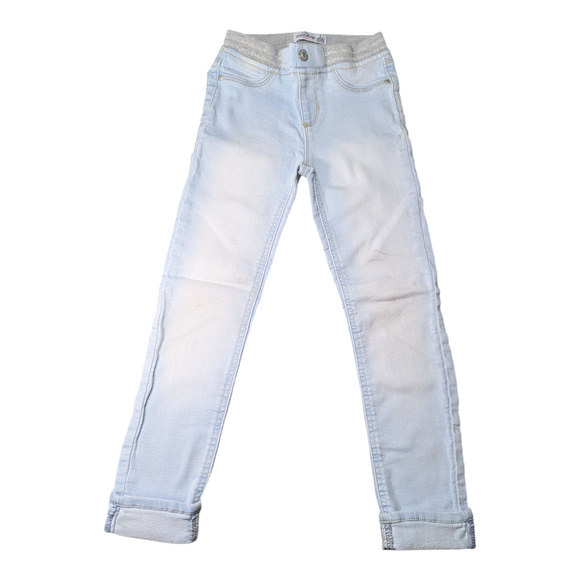 JORDACHE - Girls Jeans-Light Blue-Elastic Waist for a Comfy Fit-Size 7 -Preowned - Picture 1 of 9
